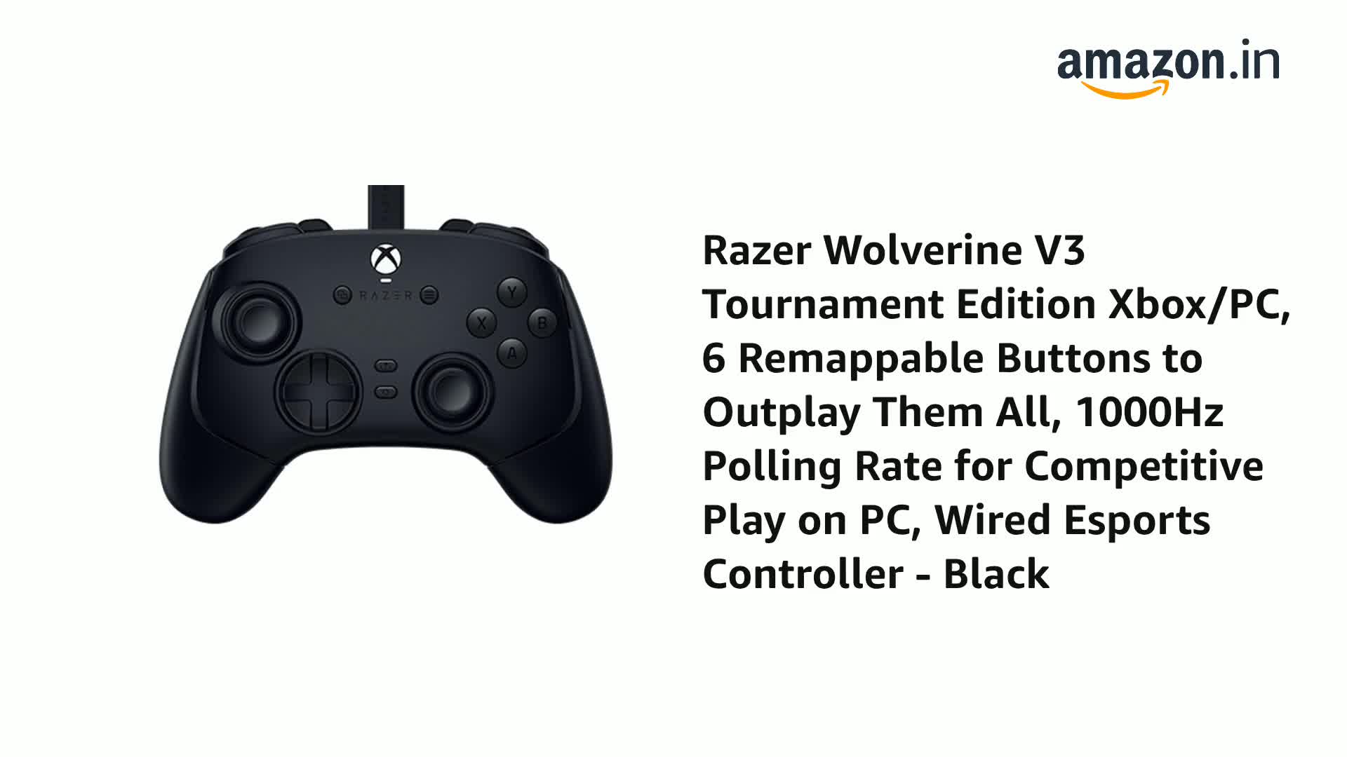 Razer レイザー Wolverine V3TournamentEdition Razer Wolverine V3 Tournament Edition Xbox/PC, 6 Remappable